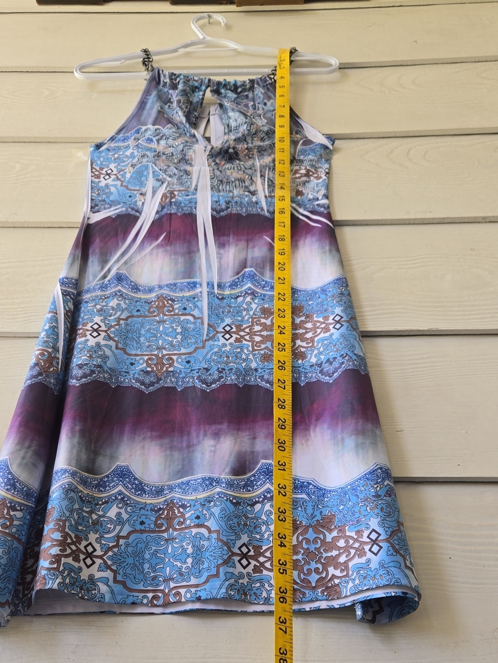 Cristinalove Blue & Purple Patterned Halter Mini Dress - Picture 6 of 13